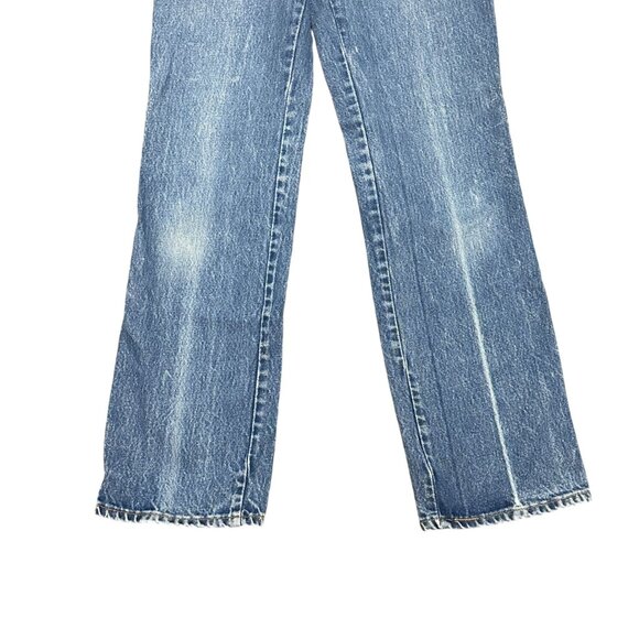 Vintage H.I.S. 10/11 Chic Blue Mom Jeans High Waist Straight Creased Made in USA - Picture 4 of 16
